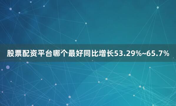 股票配资平台哪个最好同比增长53.29%~65.7%