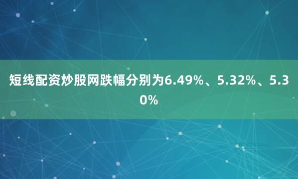 短线配资炒股网跌幅分别为6.49%、5.32%、5.30%